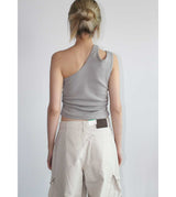 CUT OUT SHIRRING SLEEVELESS