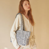 Wool Tweed Bag White