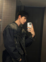 LMN Unbay Brush Crop Over Denim Jacket (3 colors)