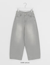 Crane Back Point Wide Washing Denim Pants