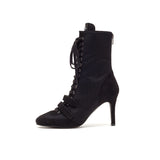 Boxing Velcro Lace-Up Heel(All Black)