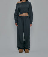 SIDE CROSS LOGO SWEATPANTS_CHARCOAL
