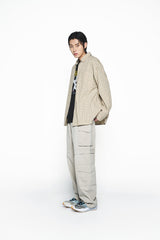 25SS DAMAGE WASHED WIDE CARGO PANTS IVORY