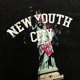 "NEW YOUTH CITY" プリント S/S ウォッシュドTシャツ