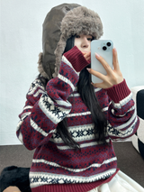 ノルディックスノーフラワーディアニット🦌❤💙🩶3COLOR