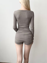 1401. Basic V neck long sleeve T (3color)