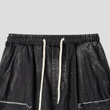 Terry Cargo Denim Pants