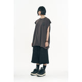 Raw-cut box sleeveless - Charcoal
