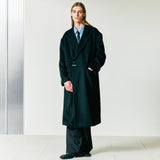 wool blended maximal double coat black
