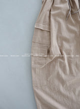 [UNISEX] Linen cargo balloon wide pants