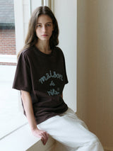 MAISON DE ROLA EMBROIDERY LOOSE FIT T-SHIRT BROWN