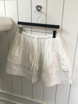 Pintuck tiered mini skirt