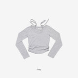 キュアードストリングホルターTシャツ