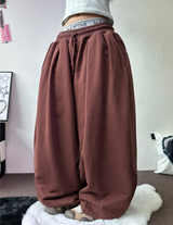 ダウンピンタックバルーンコットンソフティーロングパンツ 🩶🤎🖤3COLOR
