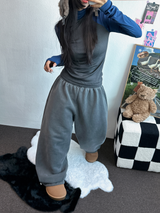ストリング🩶ピグメントトラックロングパンツ 🩶🤎🖤3カラー