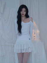 Cats Draping One-Shoulder Top