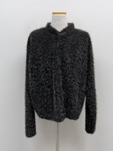 Mockneck Overfit Fur Cardigan