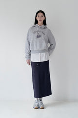 KIRSH PLAIN CHERRY ARCH LOGO CROP HOODIE [MELANGE GRAY]