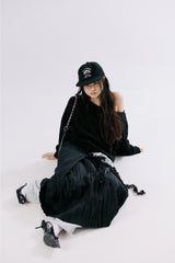  Lace wrap skirt [BLACK]