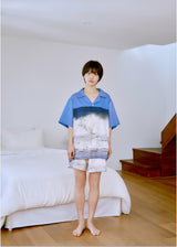 nature blue wave pajama set