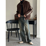 [Unisex] Oil semi wide denim pants