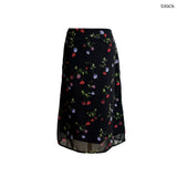 (2color) Smudge Flower Silky Skirt