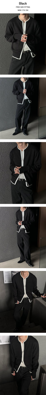 [F/W] Line pinger holl knit zip up(3color)