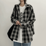 Wood Tartan Check Oversized Fit Shirt