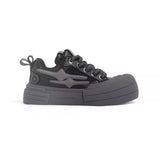 KILLWINNER Retro Thick-soled Chunky Shoes - Black and Gray