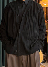 V-neck knit cardigan 4COLOR