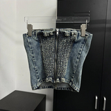 [SET UP가능] Kitch slit denim Top 