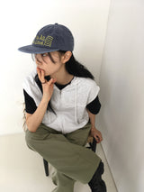 Is All Vintage Lettering Denim Camp Cap