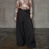  original three-dimensional pleated wide-leg suit trousers