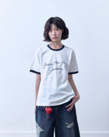 26SS★ グレースクロップドリンガー半袖Tシャツ