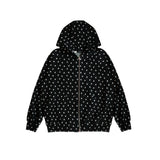 Star Hoodie Zip up (black)