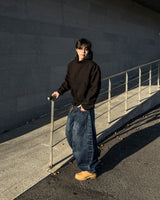 Urban crop high-neck fleece hoodie