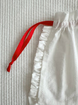 Initial Label Frill Pocket Red String Medium Size