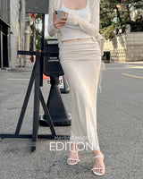 MADE. Dero drawstring long skirt
