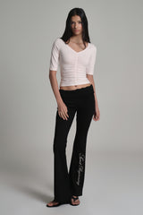 Soft Blush Shirring Top, Pink