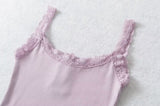 Lilac Lace Button Tank Top 231646396