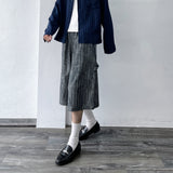 Striped Structured Wide Shorts