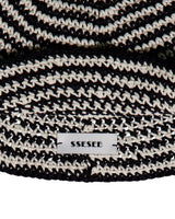 ストライプ ストリング バケットハット - Black