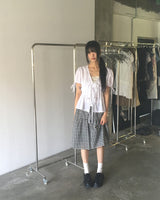 Kiro Checkered Cancan Banding Midi Skirt