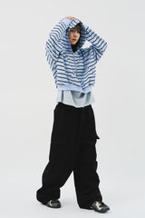 (W) Mush Striped Zip Hoodie (2color)