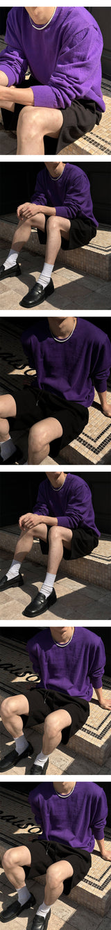 [S/S] ソフトラウンドネックニット袖(4color)
