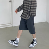 Nylon wide banding half pants 2C