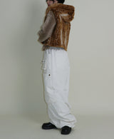 Tier Bambi Fake Fur Hooded Vest (Short Quilted)