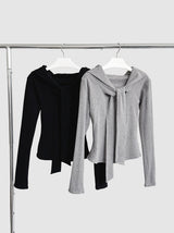 Shoulder Strap Soft Long Sleeve Tee