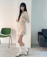 VELOUR TRAINING SKIRT [4color]