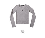 ステッチUネック長袖Tシャツ